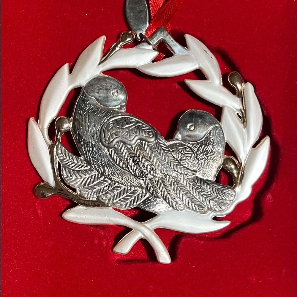Lenox Silverplated Two Turtle Doves Ornament
